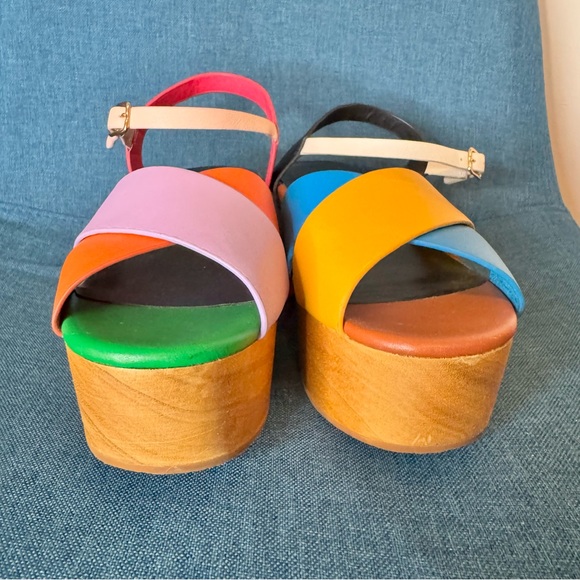 Charlotte Stone Dermot Clogs Colorful Platform Confetti Sandals size 7 - Picture 6 of 9